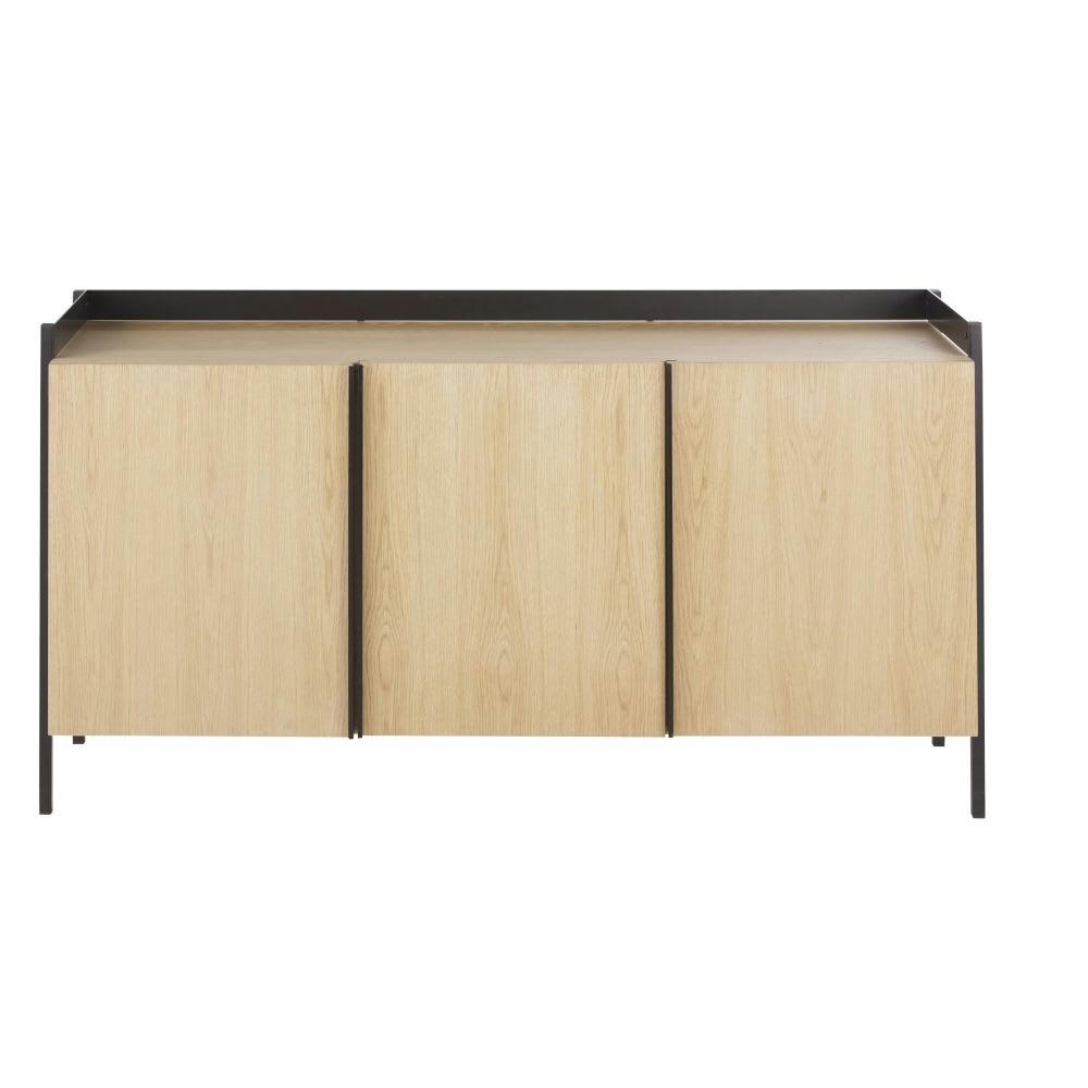 Mudo - Buffet 3 portes en métal marron et noir