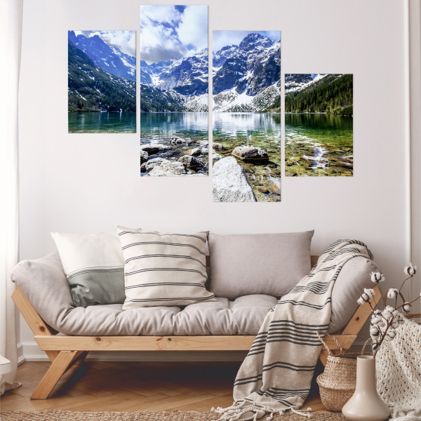 Obraz Wieloczęściowy Górski Pejzaż Morskie Oko 80x50cm