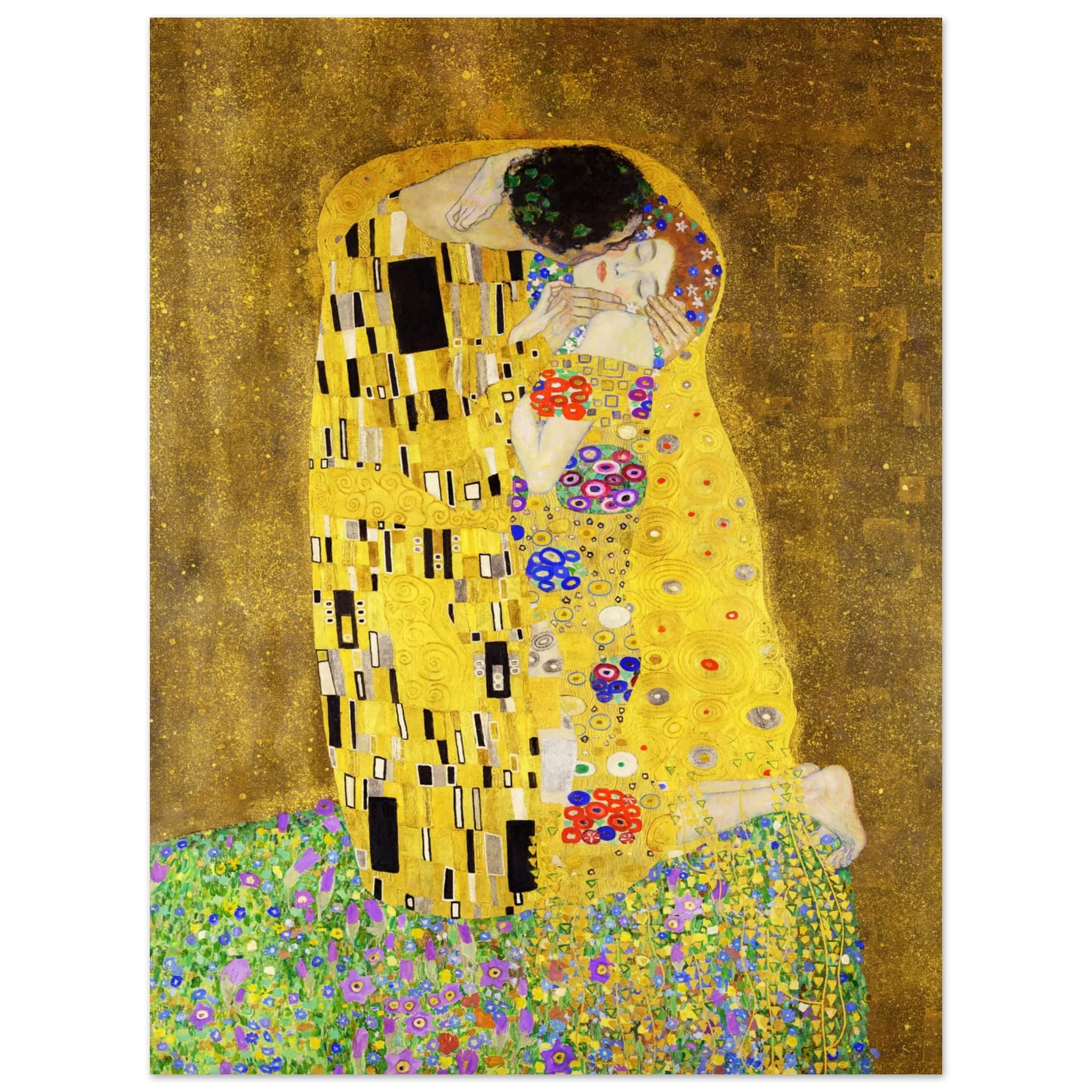 Artfulprints Poster Gustav Klimt - The kiss  - 30x40 cm - Geel