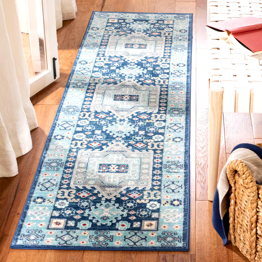 Safavieh Kazak 122 Rug, Blue/Creme