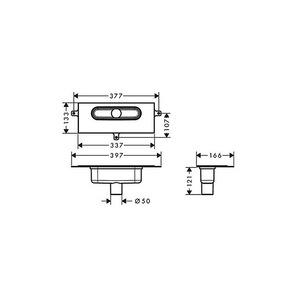 HANSGROHE Corps d'encastrement pour caniveau de douche linéaires pour installation verticale