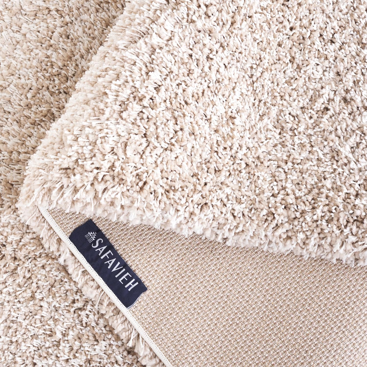 SAFAVIEH Area Rug 8x10 - California Shag Collection - Large - Beige, Non-Shedding & Easy to Clean, Ultra Plush Thick Pile, Ideal for Living Room, Bedroom, Dining Space (SG151-1313)
