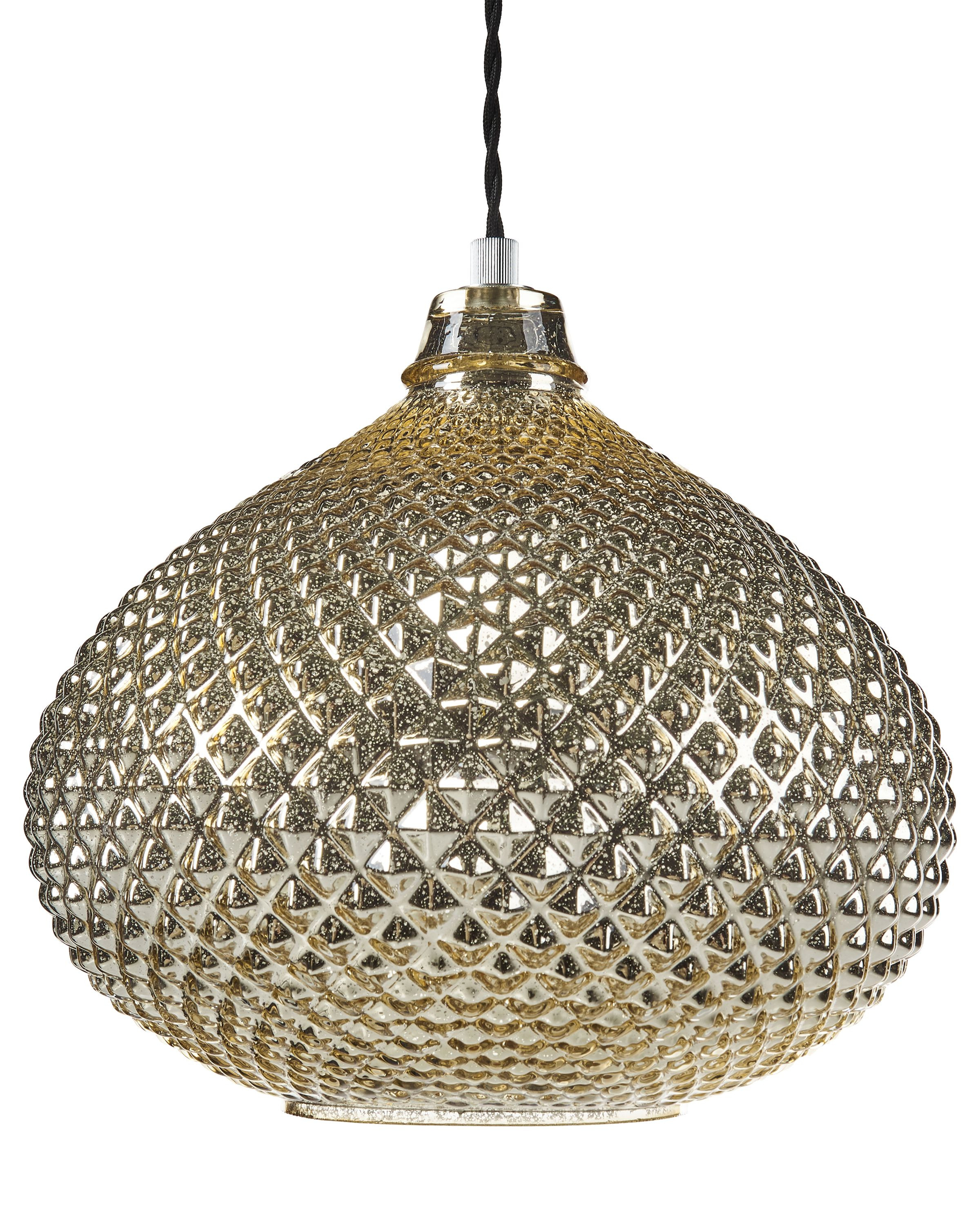 Lampa wisząca sufitowa szklana złota