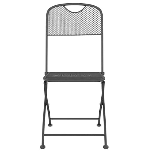 NNEVL Folding Garden Chairs 4 pcs Expanded Metal Mesh Anthracite