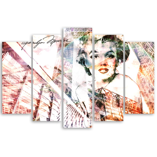 Feeby Obraz 5 częściowy na płótnie Marylin Monroe