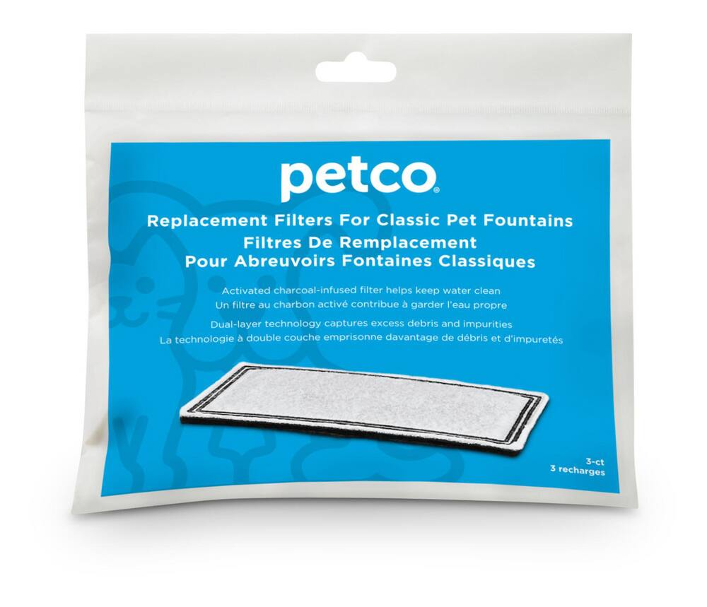 Petco Charcoal Replacement Filters For Classic Pet Fountain, 3-pk
