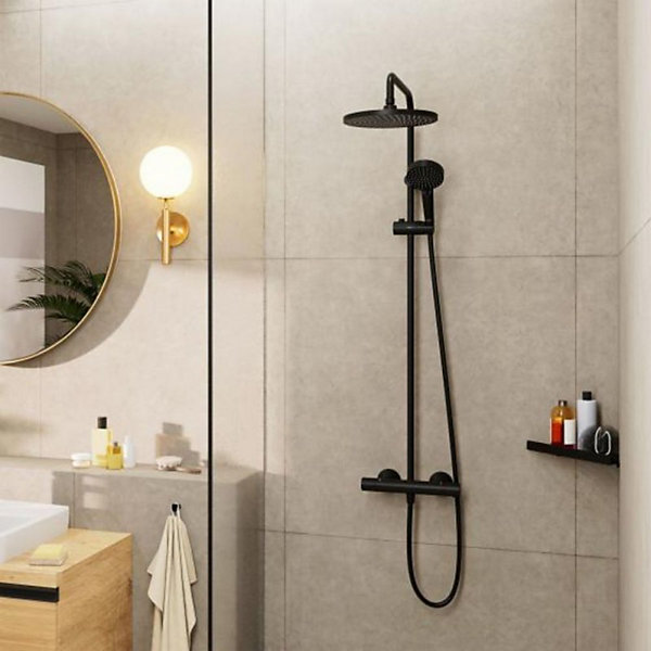 Colonne de douche thermostatique HANSGROHE Vernis Blend 200 noir mat