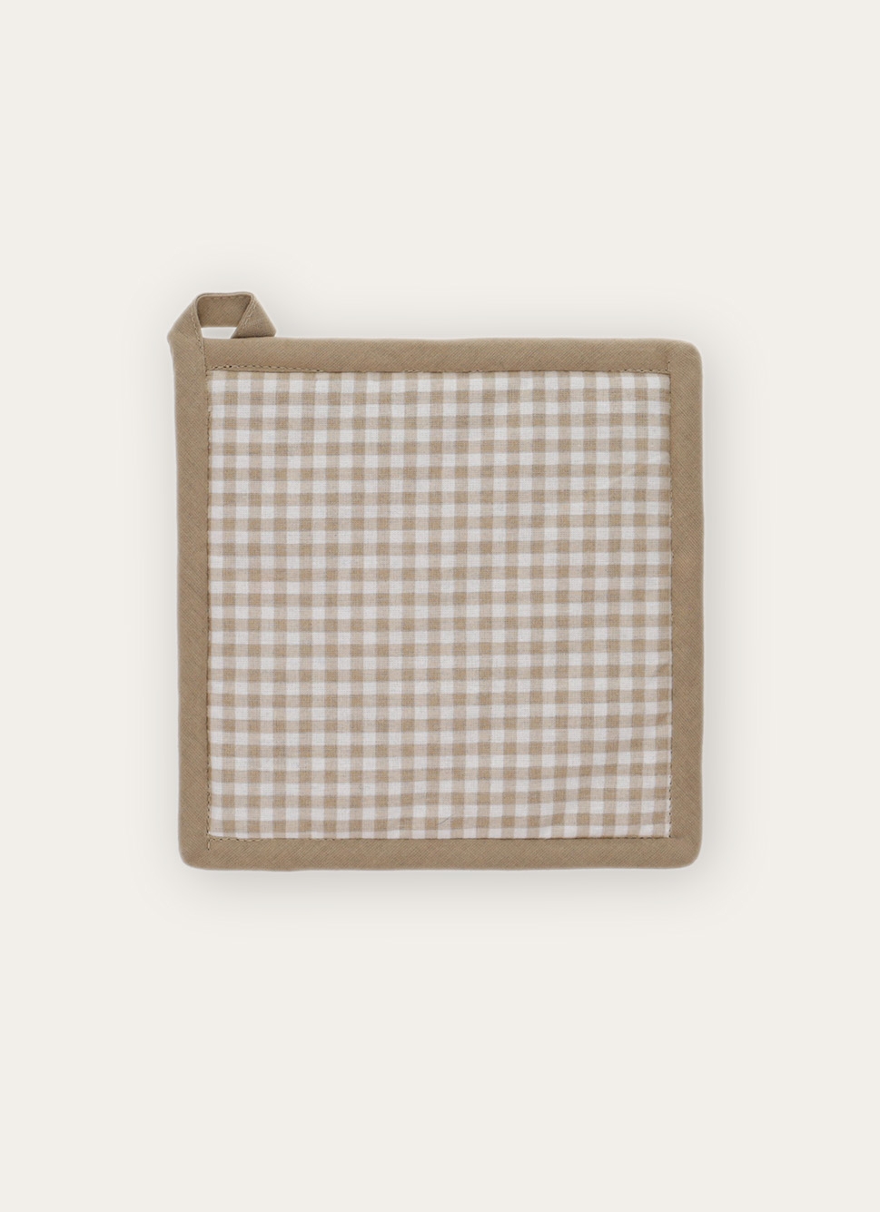 MANIQUE EN COTON VICHY BEIGE