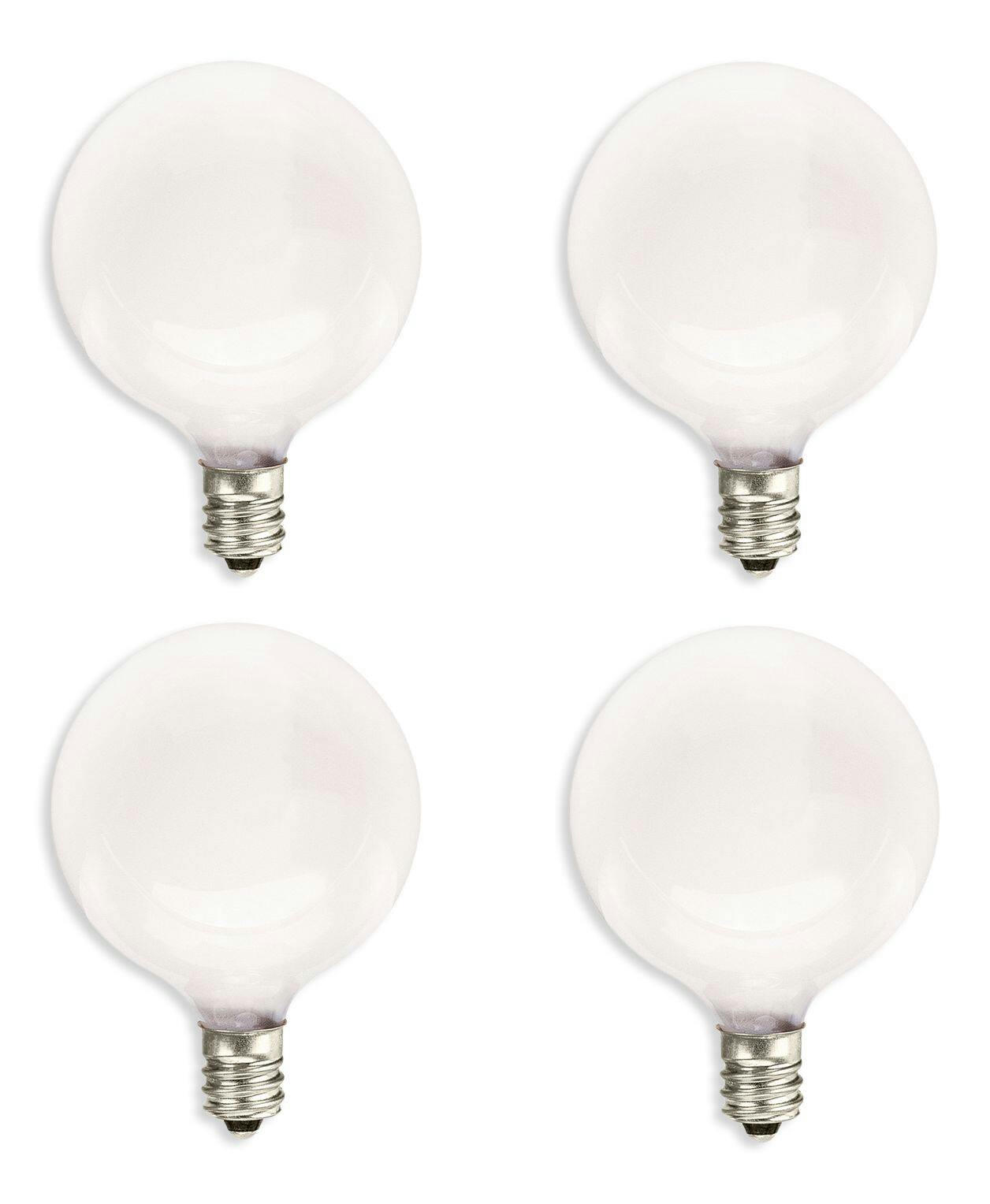 NOMA 40W G16.5 Incandescent Globe Bulbs, White, 4-pk