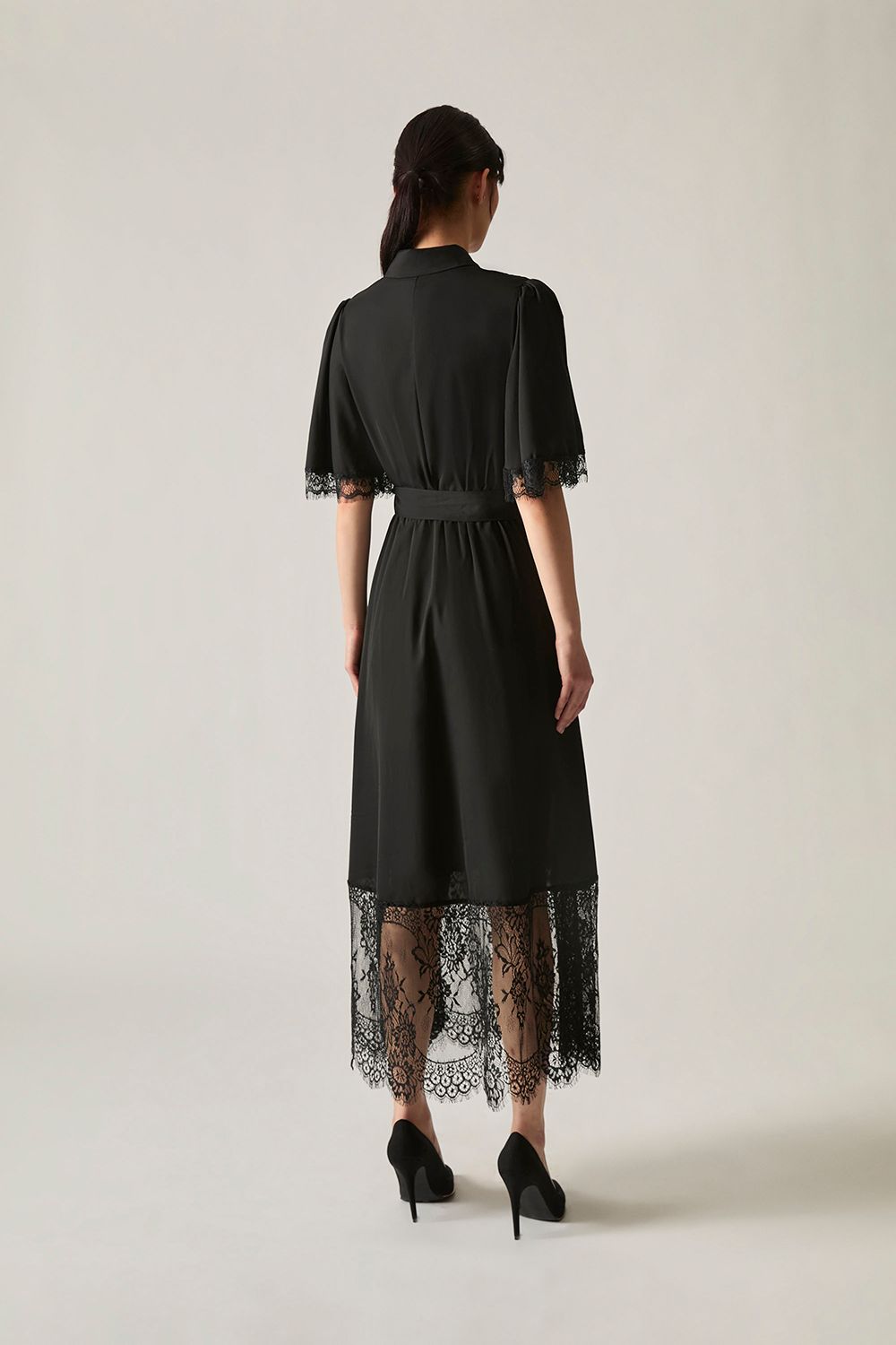 James Lakeland Black Lace Hem Dress