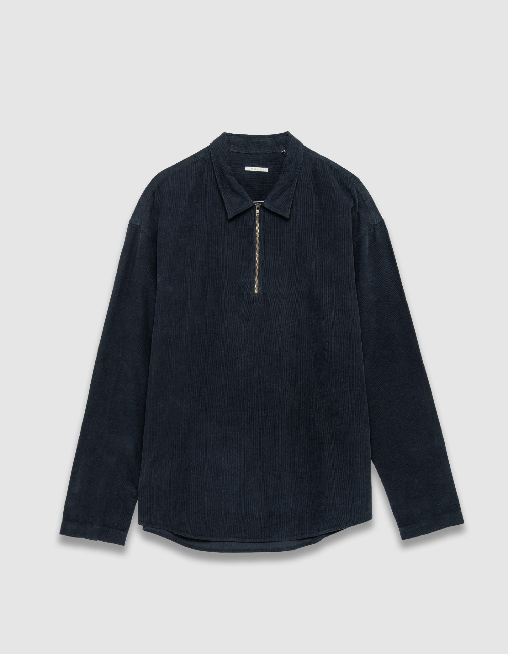 Chemise vareuse bleu marine velours Homme