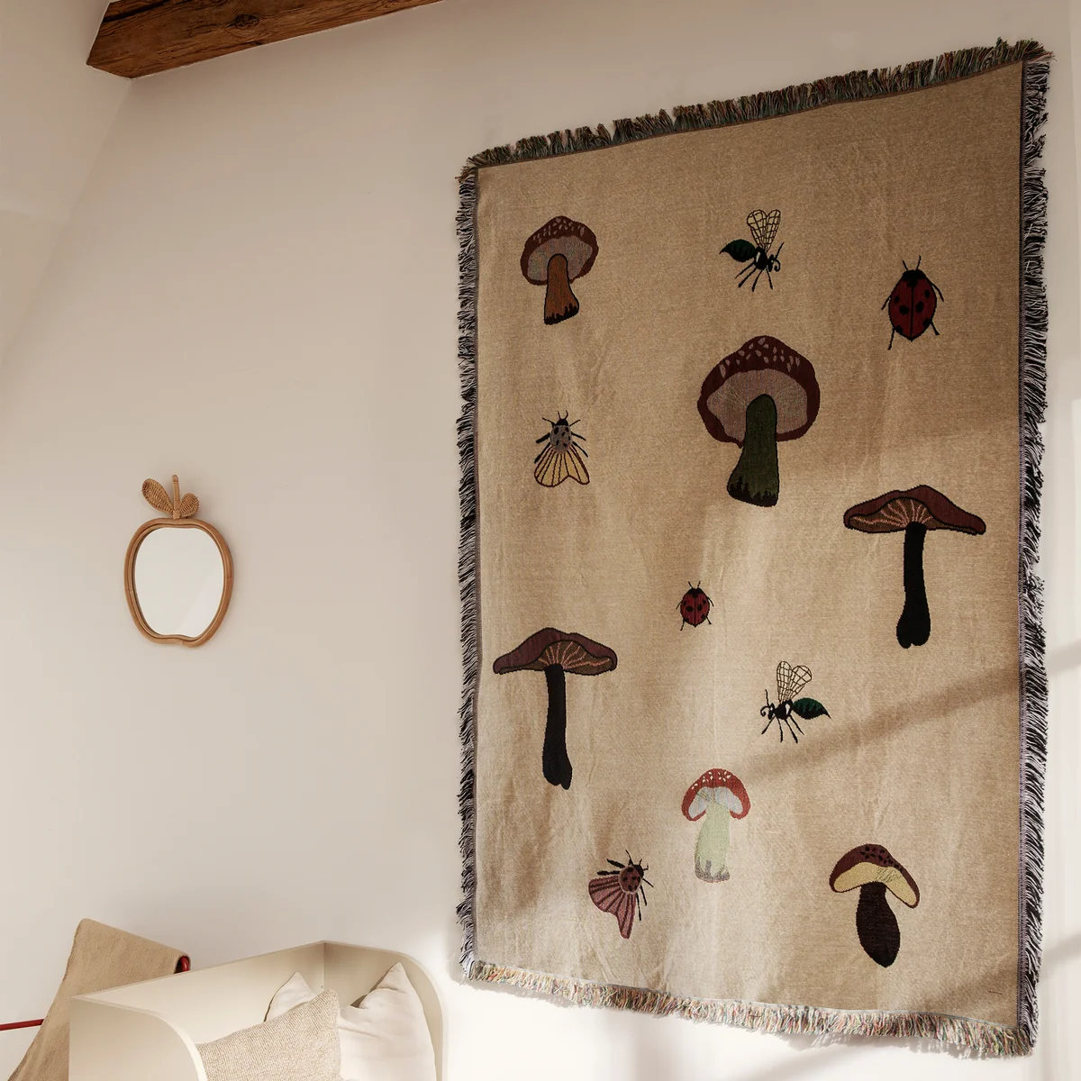 Ferm Living - Forest Decke und Wanddeko, 120 x 170 cm, sand