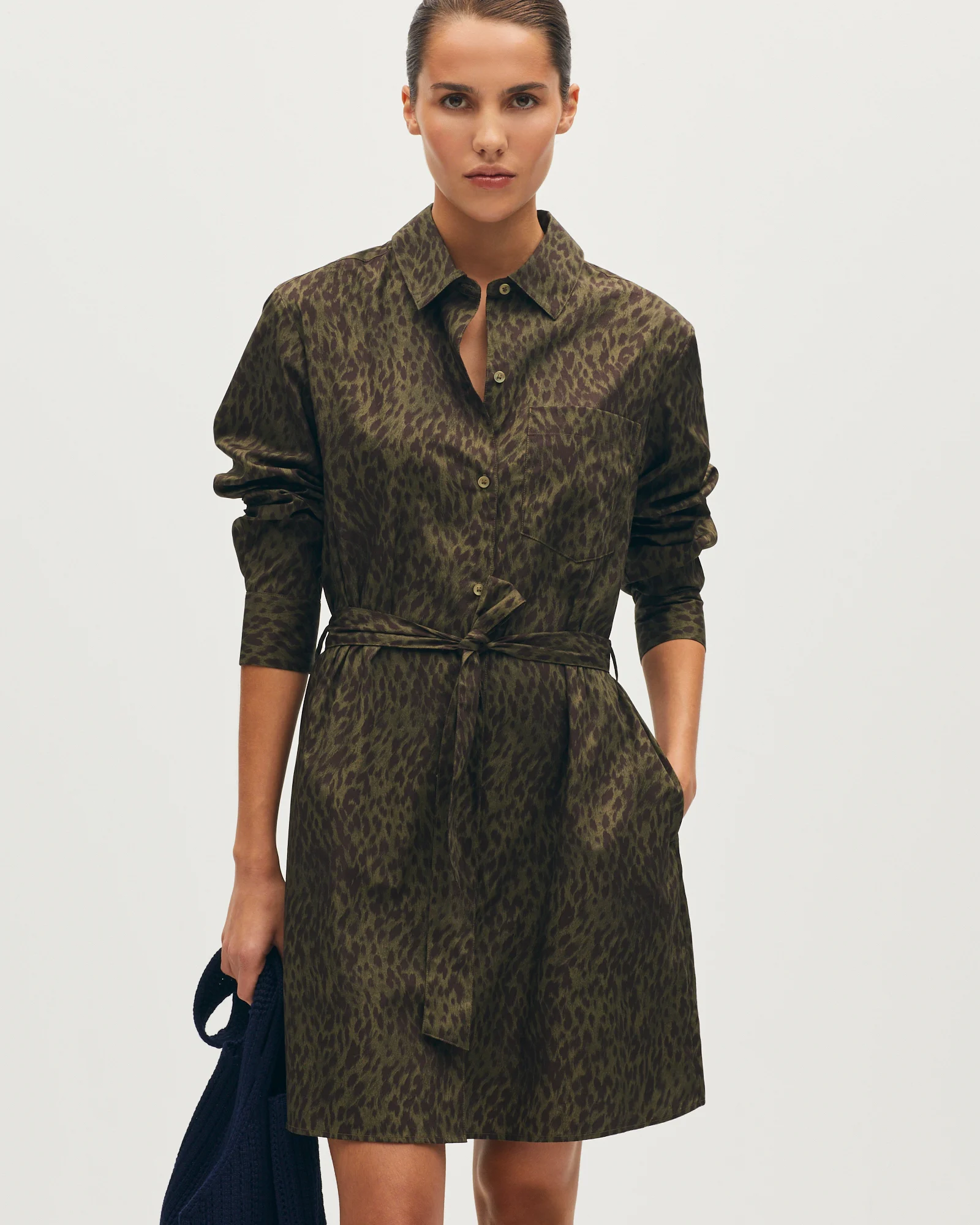 Robe chemise imprimée léopard