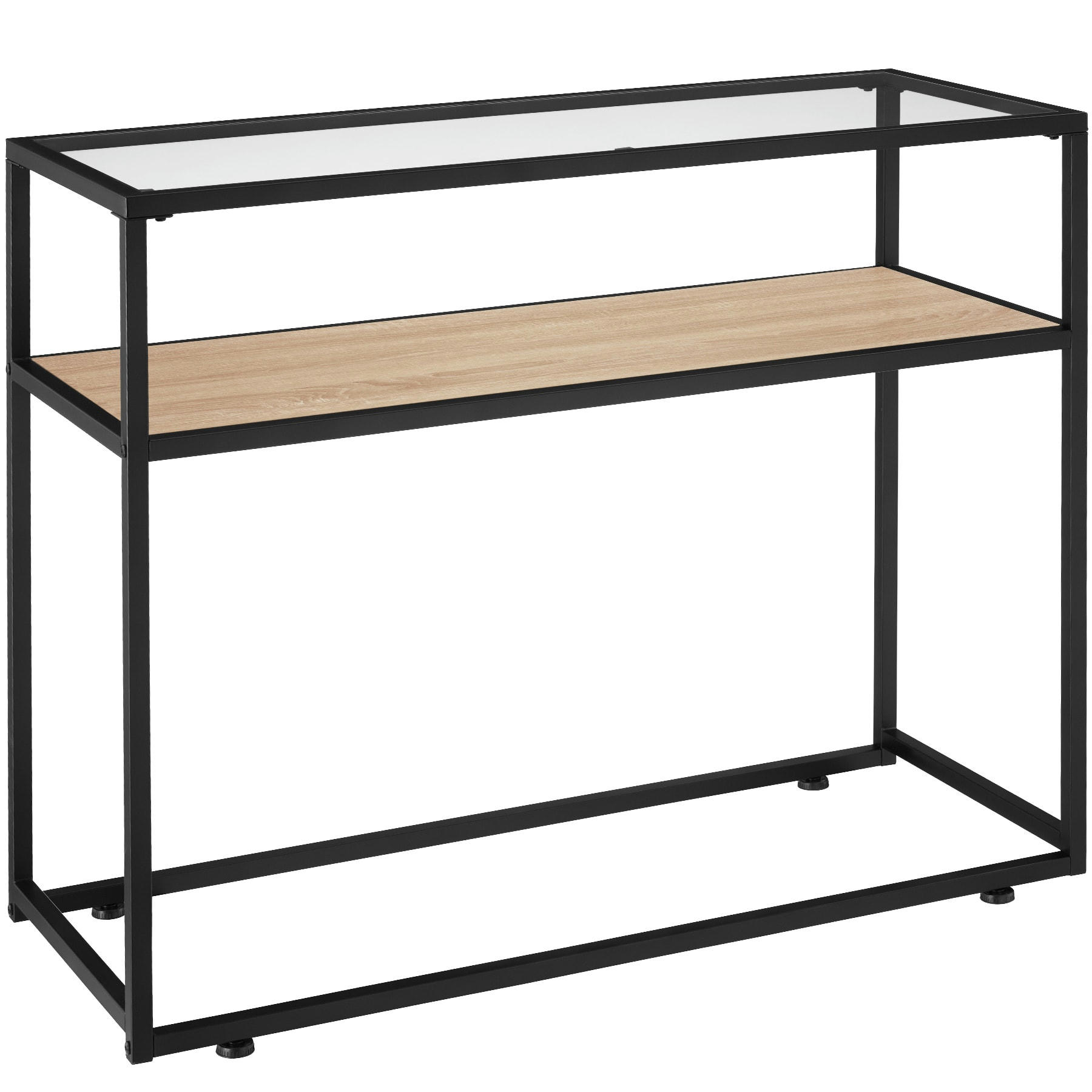 TT - Table Console Style industriel Bois clair industriel, Chêne Sonoma