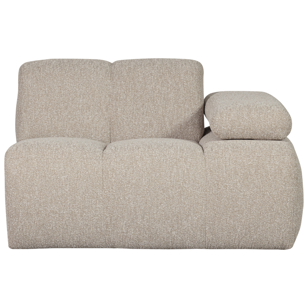 WOOOD 1-zits bank met arm rechts Mojo - Bouclé - Beige - 74x120x97