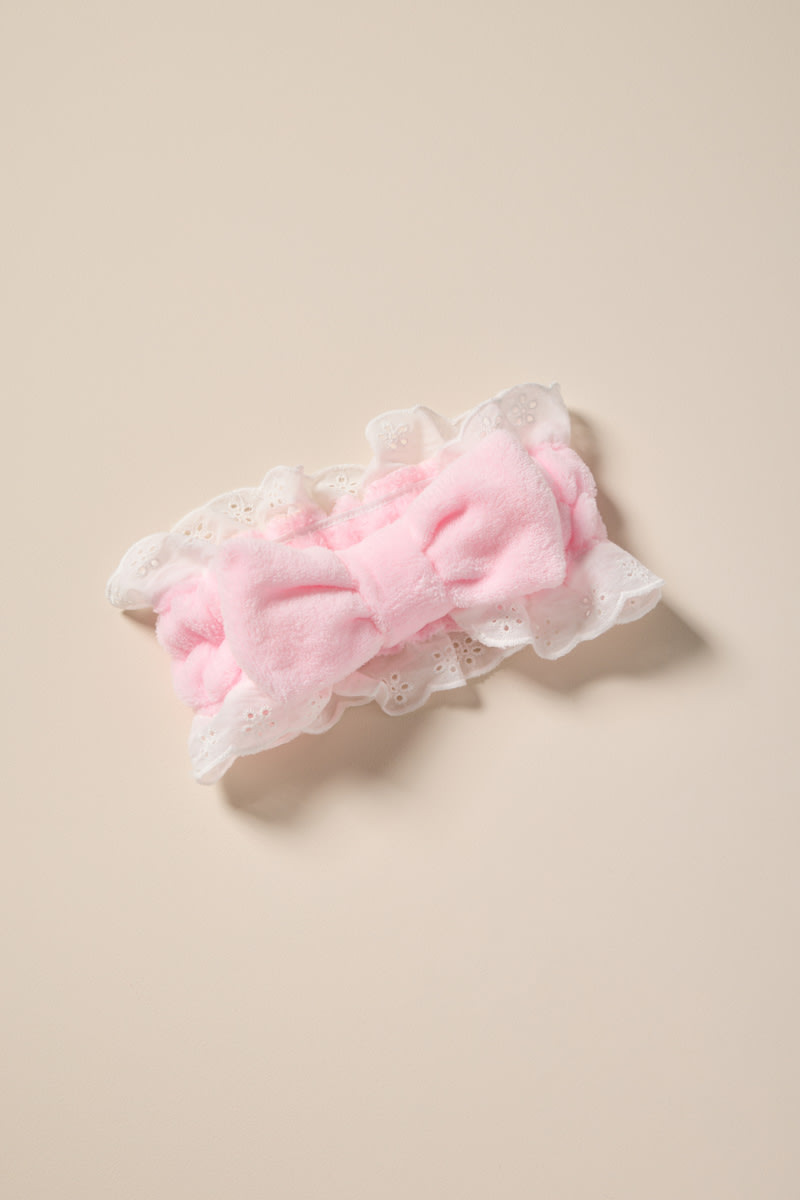 Bow Eyelet Pink Spa Headband