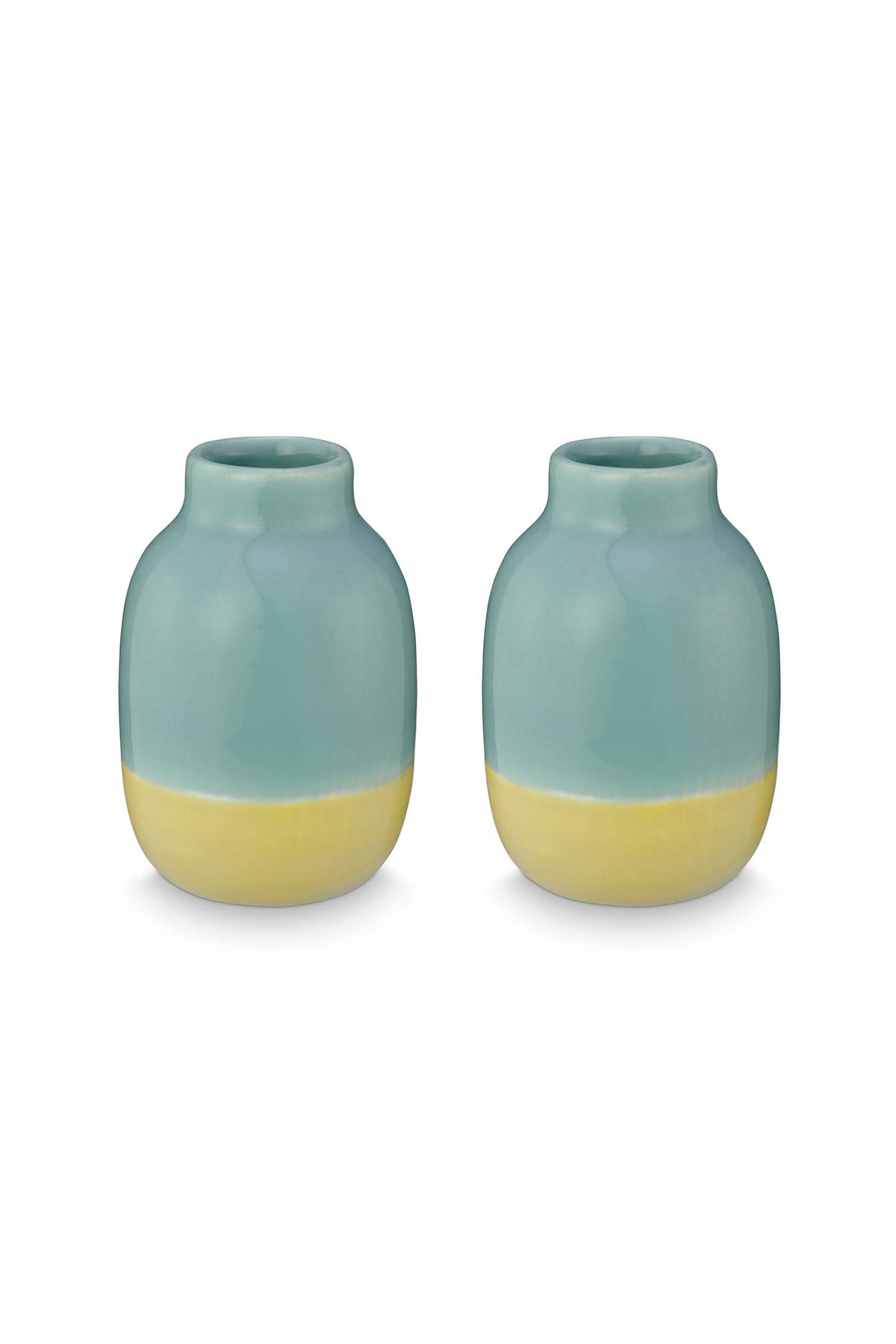 vtwonen Vaas - Keramiek - Lichtblauw - Set van 2 - 7cm