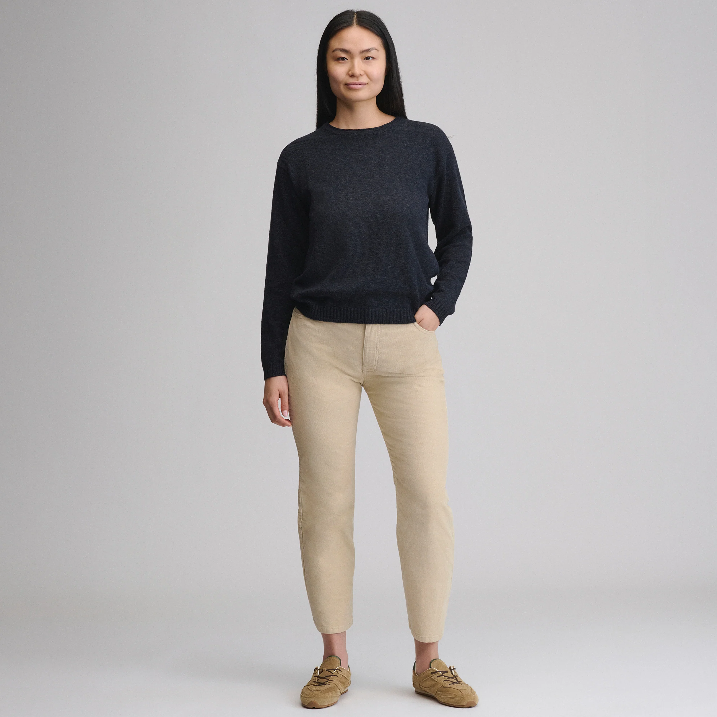 Women's Cotton Slub Crew Sweater