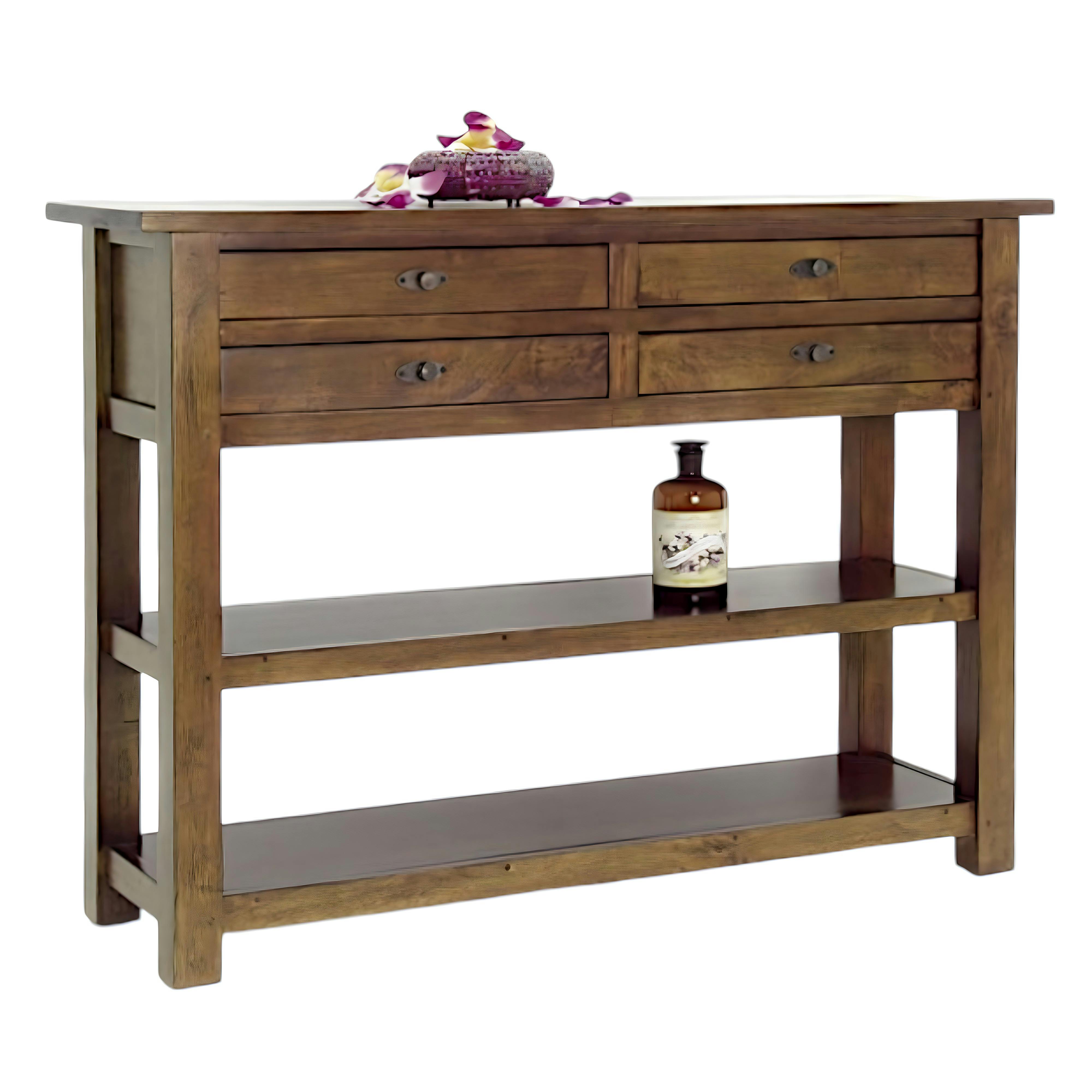Console drapier avec tiroirs bois hévéa 125cm TRADITION