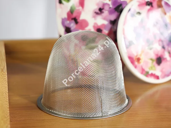 Kubek z zaparzaczem i pokrywką 0,34 L Altom Design - Kwiaty 07.KZ.2761
