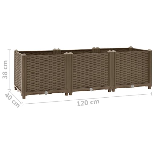 NNEVL Raised Bed 120x40x38 cm Polypropylene