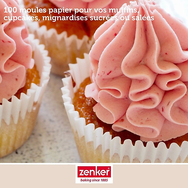 Lot de 100 barquettes alimentaires en papier 2,5 cm Zenker Smart pastry