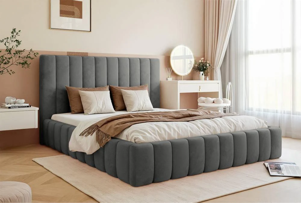 Bedframe Flores velvet 140x200 met opbergruimte