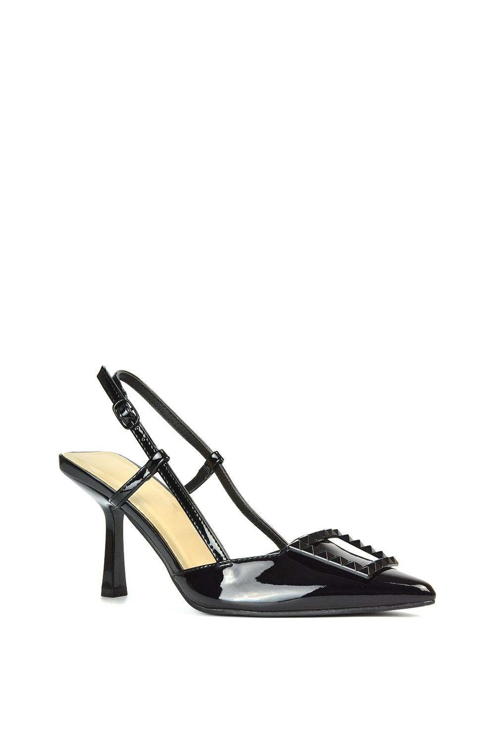 XY London Carrie' Slingback Pointed Toe Stiletto Mid High Heel Court Shoes