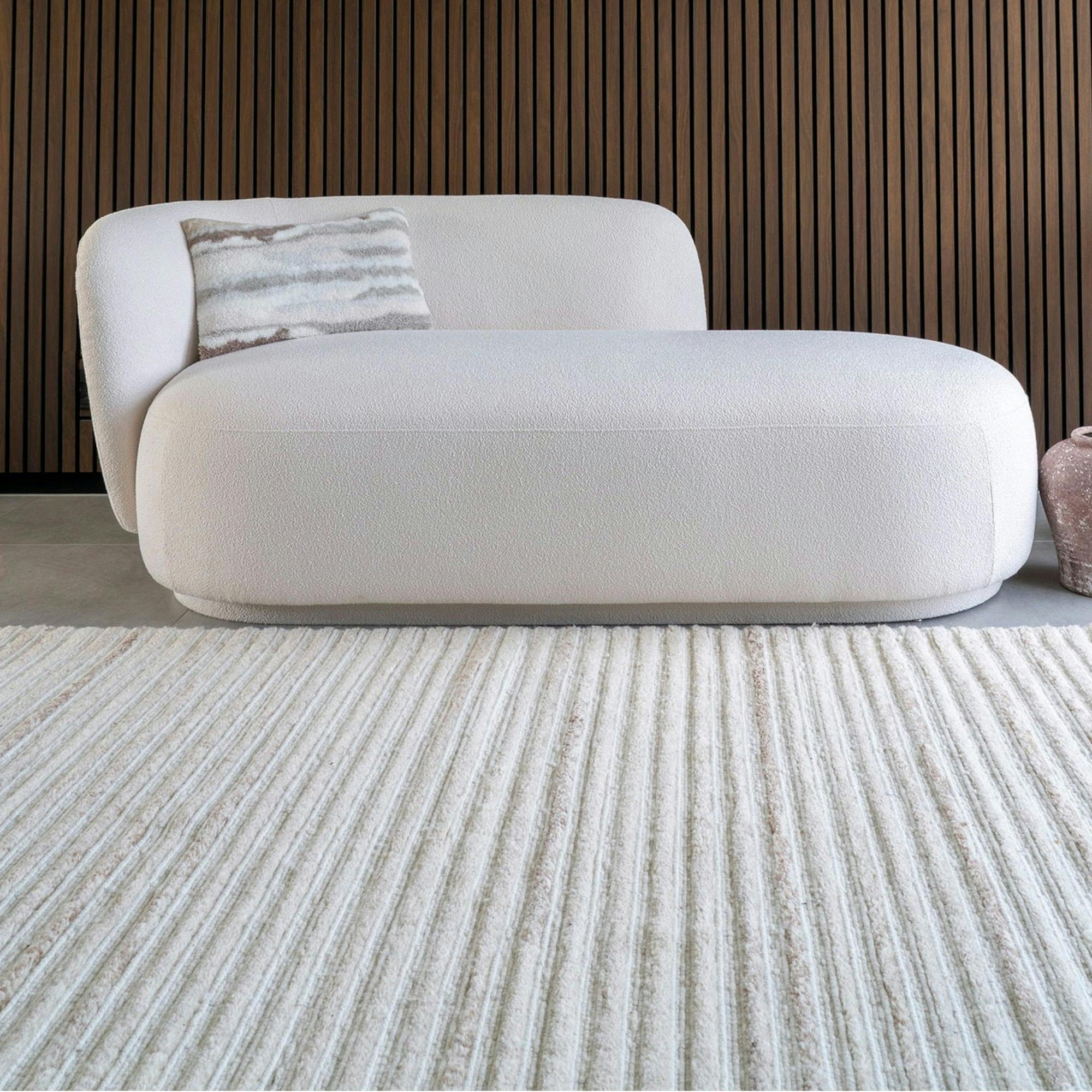 Tapis blanc ivoire en laine tuftée main 200x300 cm FEZ