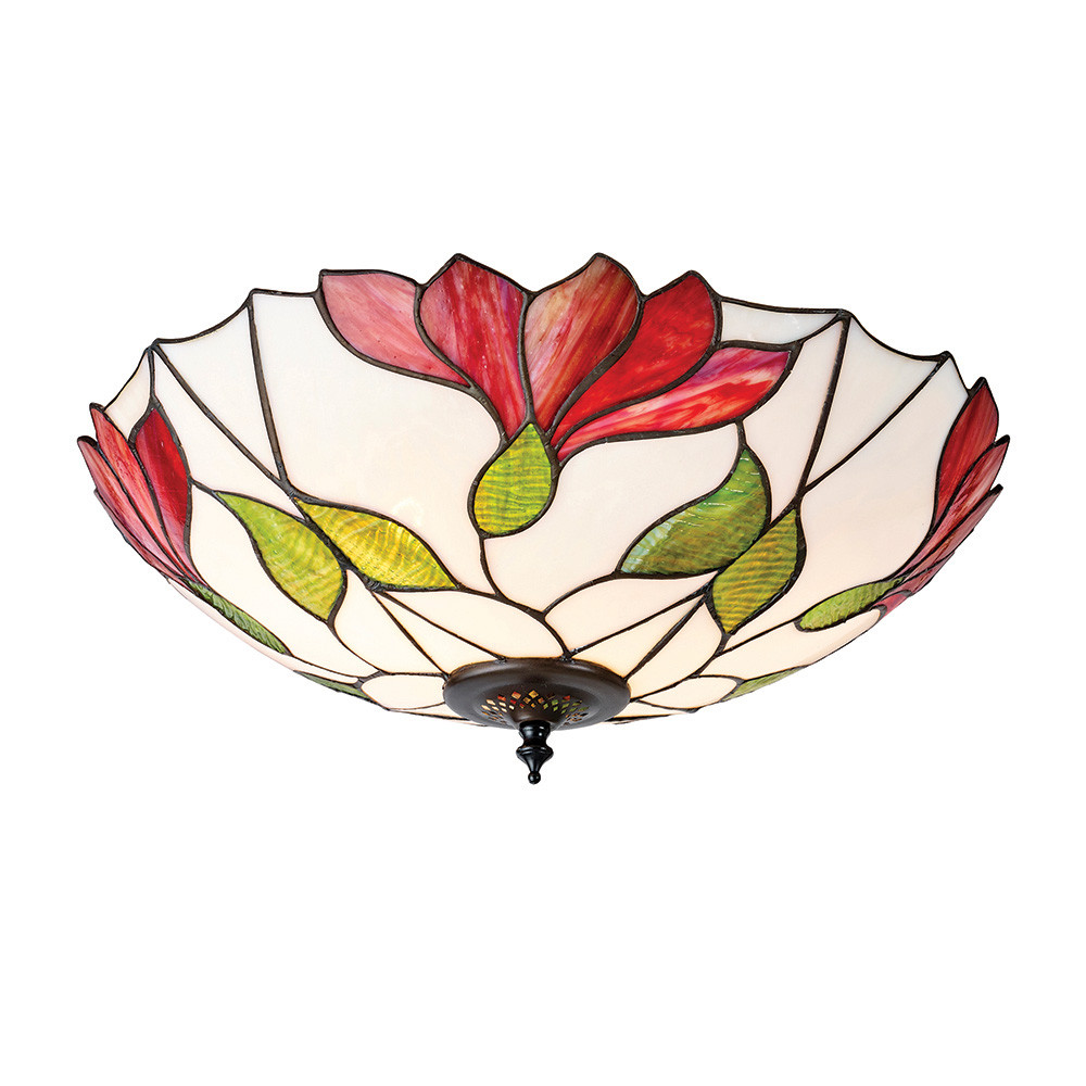 Plafon BOTANICA kwiaty brązowy 2xE27x20W wym:16x45x45cm IP20 Tiffany