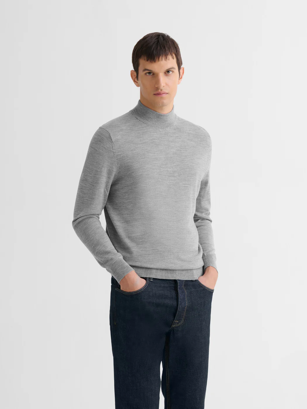 Axome - Pull col cheminée en laine Mérinos