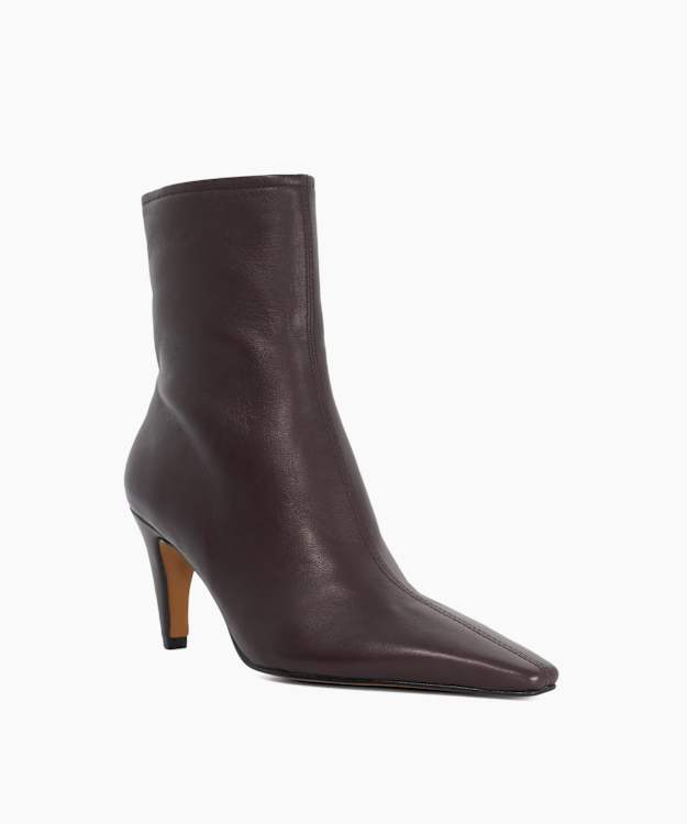 Overt Burgundy - Leather Heeled Ankle Boots