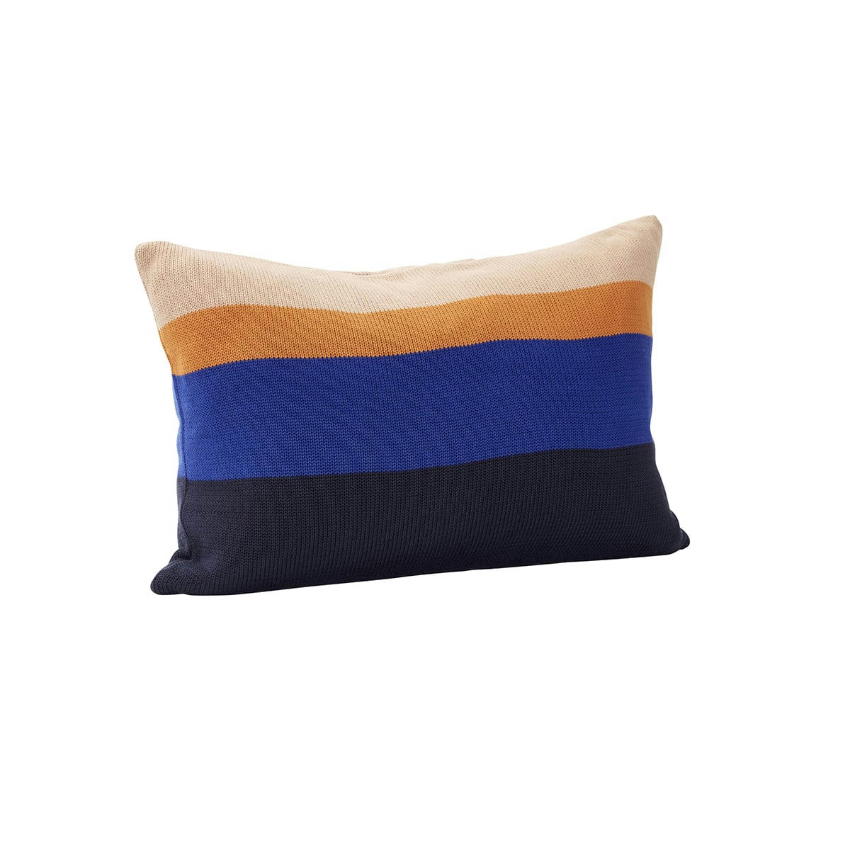 LINE - Coussin en coton bleu ambre et beige 60x40cm