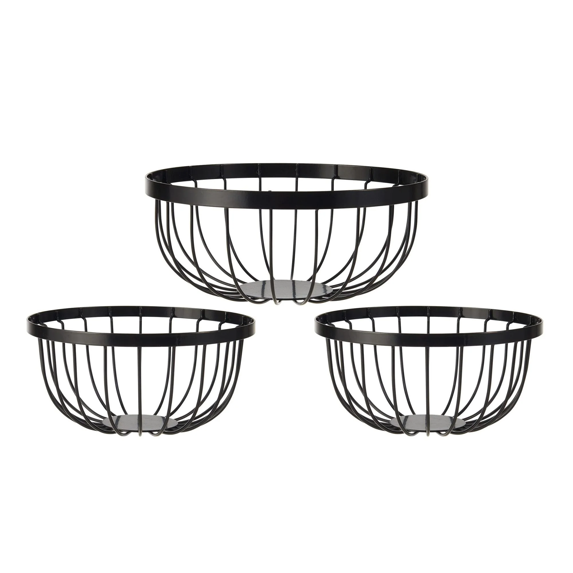 Gourmet Basics by Mikasa Scroll Metal Storage Fruit Baskets Set of 3 - 23 x 11