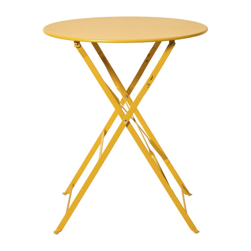 Inklapbare bistrotafel Kos - geel - &Oslash;60x71 cm