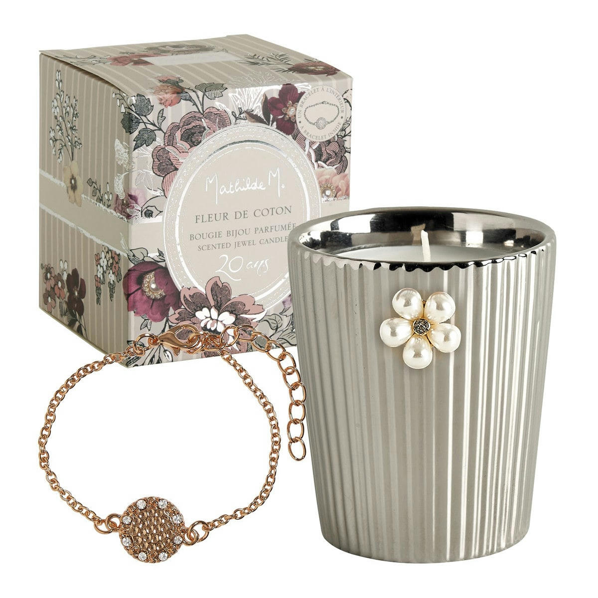 - Bougie Bijou parfumée 260 g - Fleur de Coton
