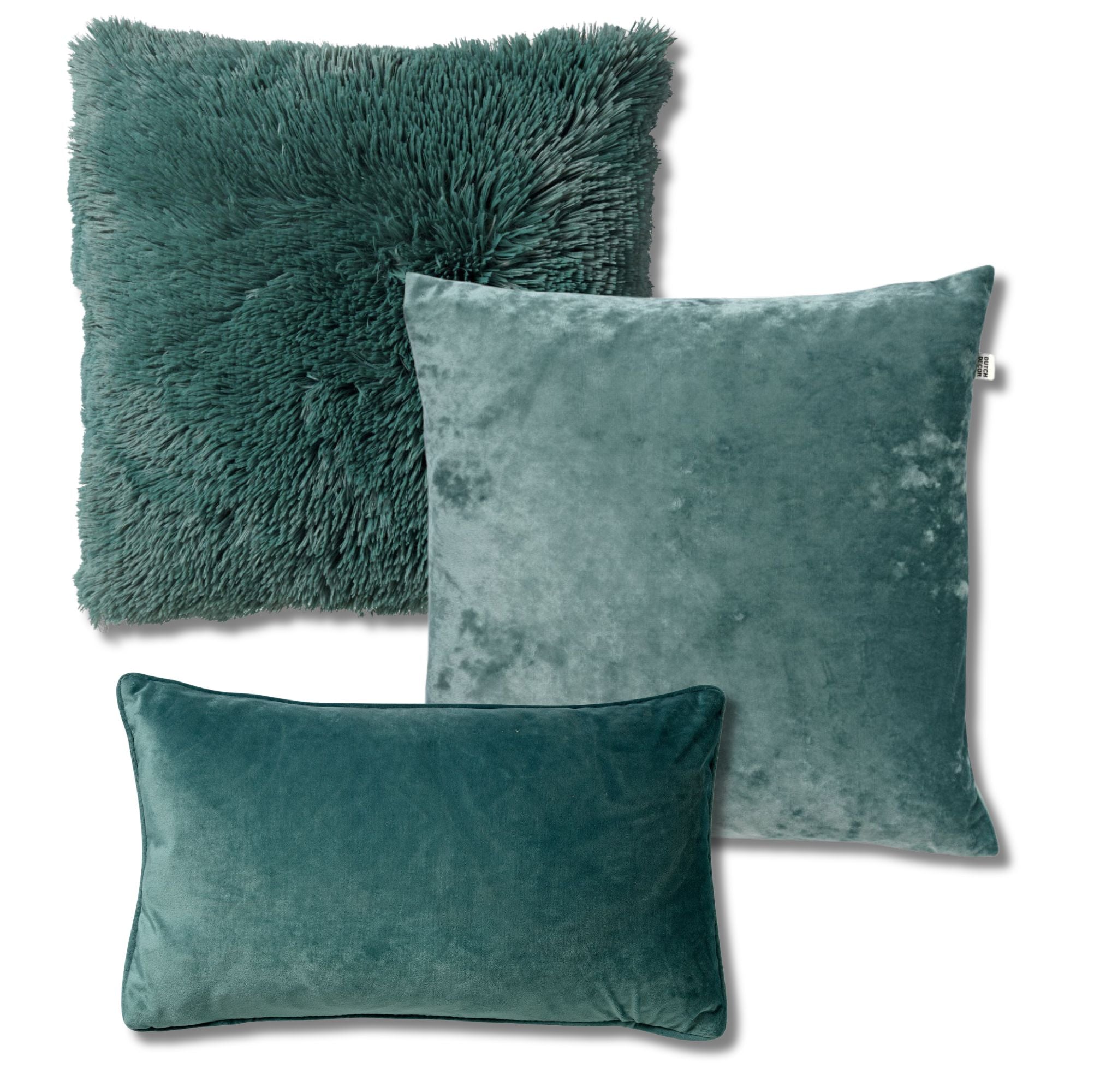 KUSSENSET - 3-delig - Sky - 45x45 cm, 30x50 cm - inclusief binnenkussens - groen