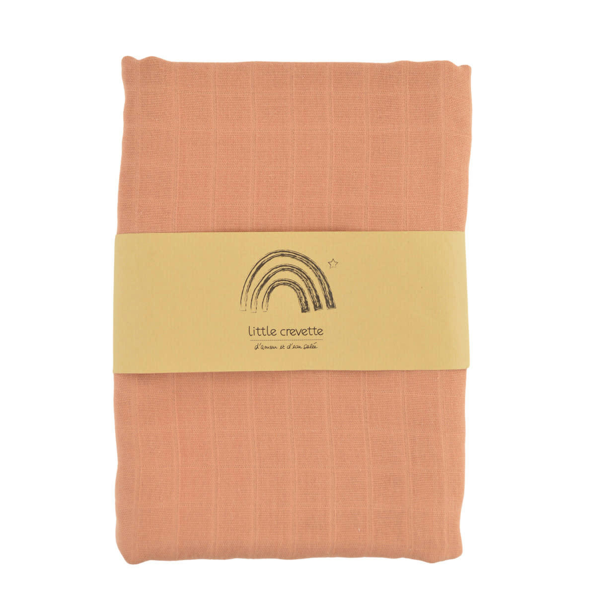 UNI - Maxi-lange uni coton bio terracotta 120x120 cm