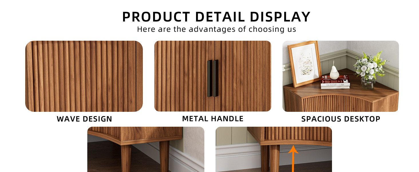 Small Corner Floor Cabinet with Sliding Doors and Adjustable Shelves