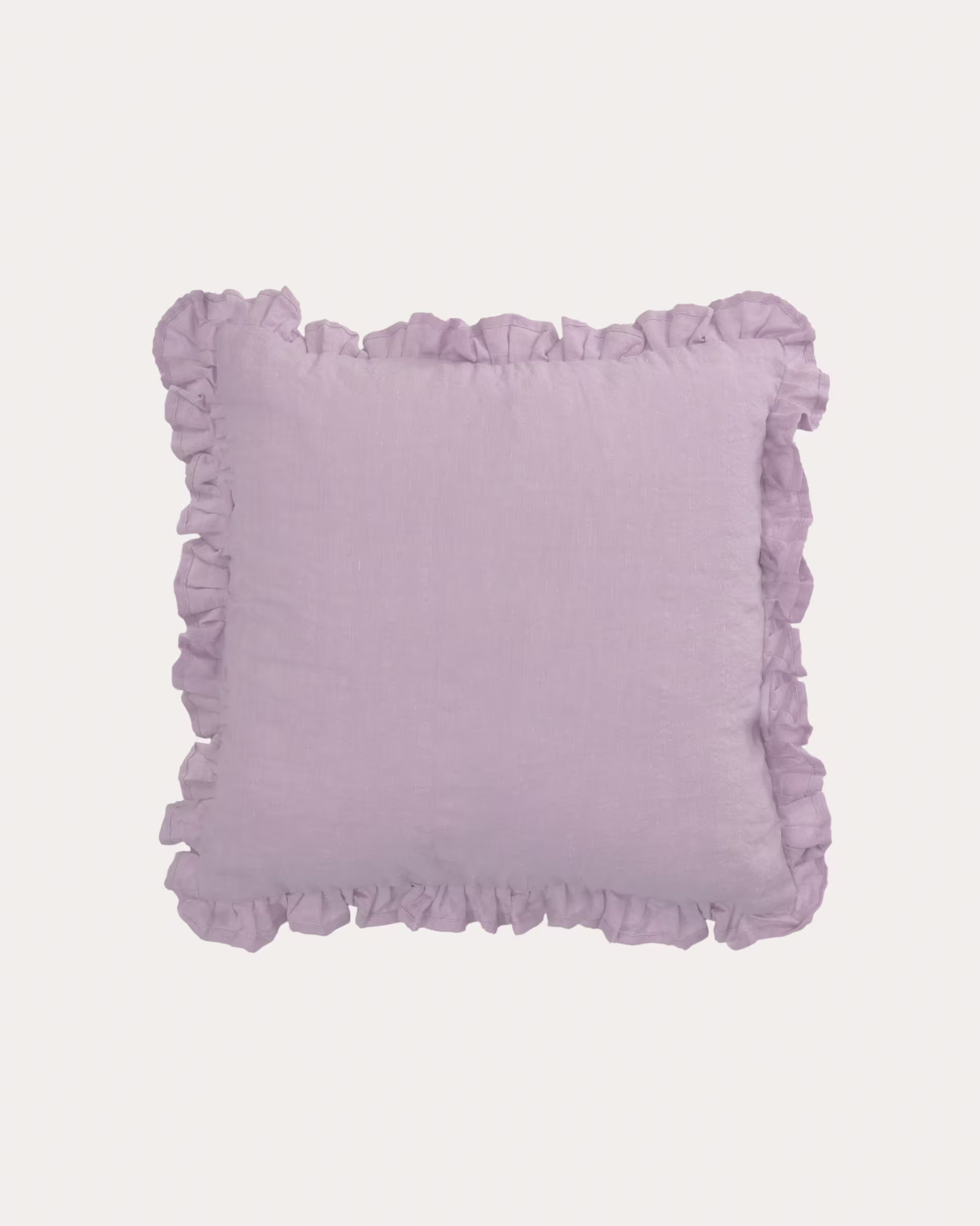 Funda cojín Nacha de algodón y lino malva 45 x 45 cm