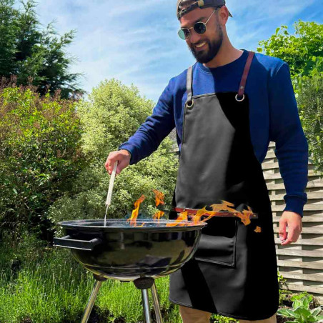 Tablier barbecue n°707 imperméable en PU Noir - Alaskan Maker