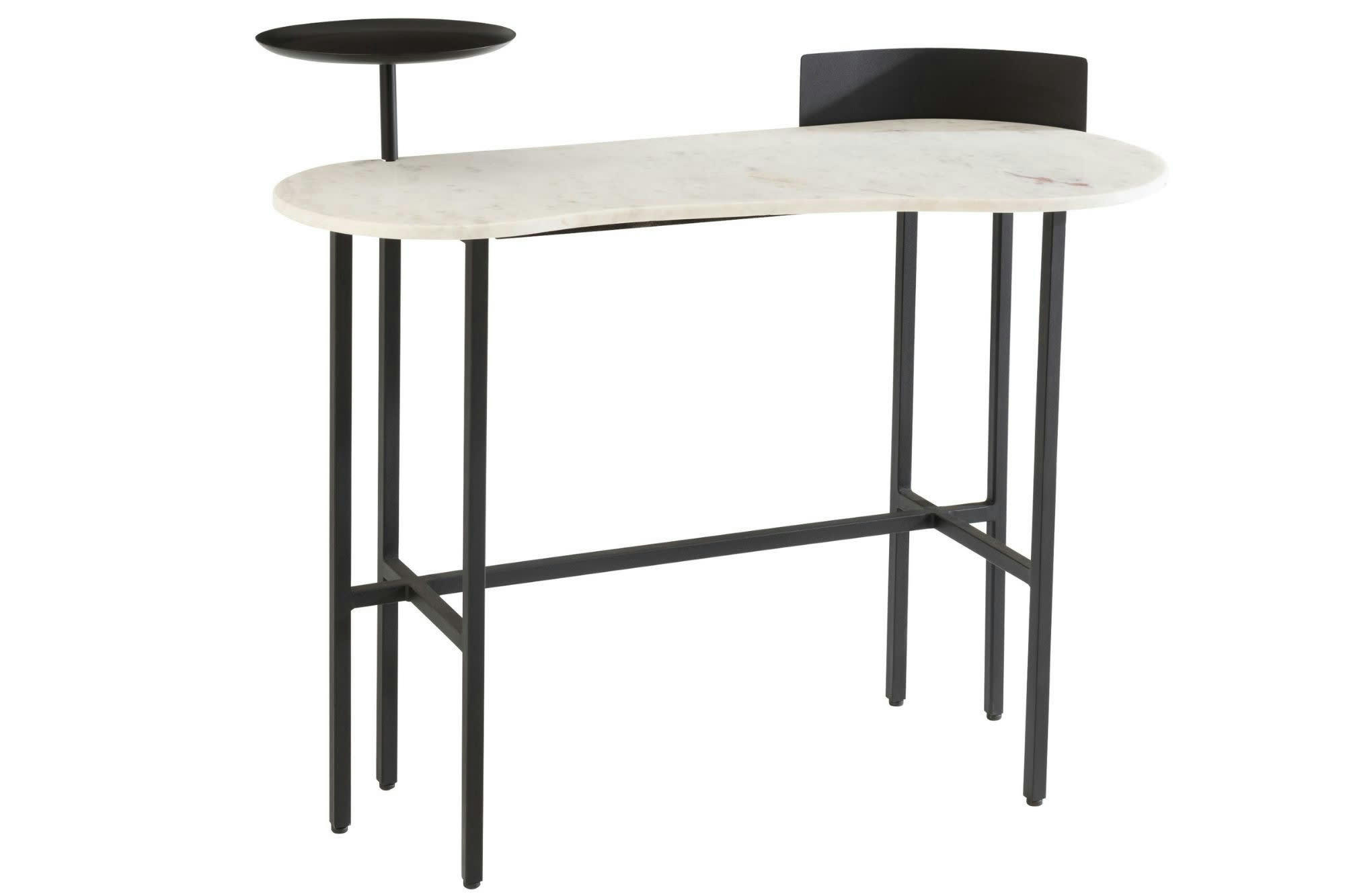 CALIE - Console en marbre et métal noir L110