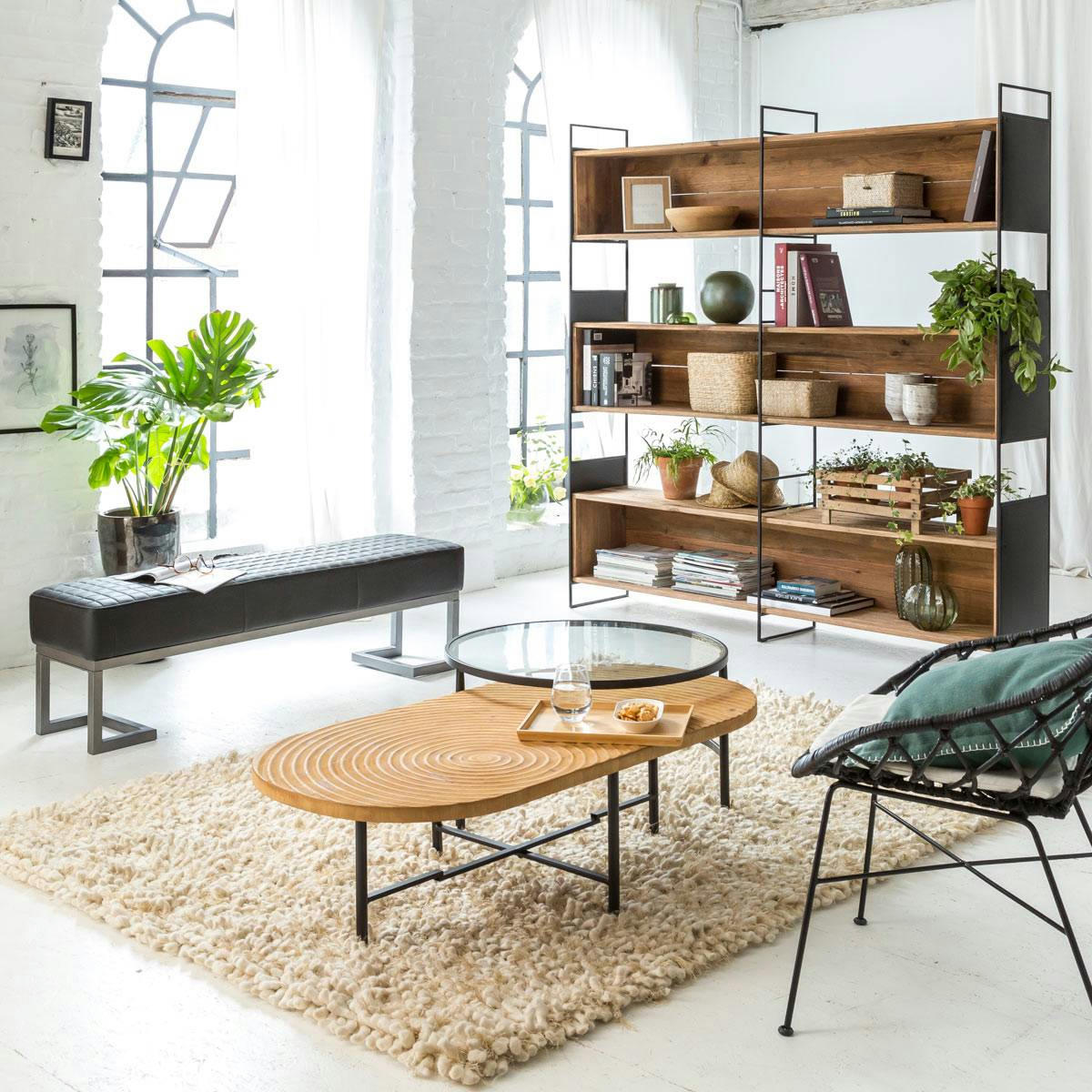 RONDIN - Table basse en métal noir 90 cm