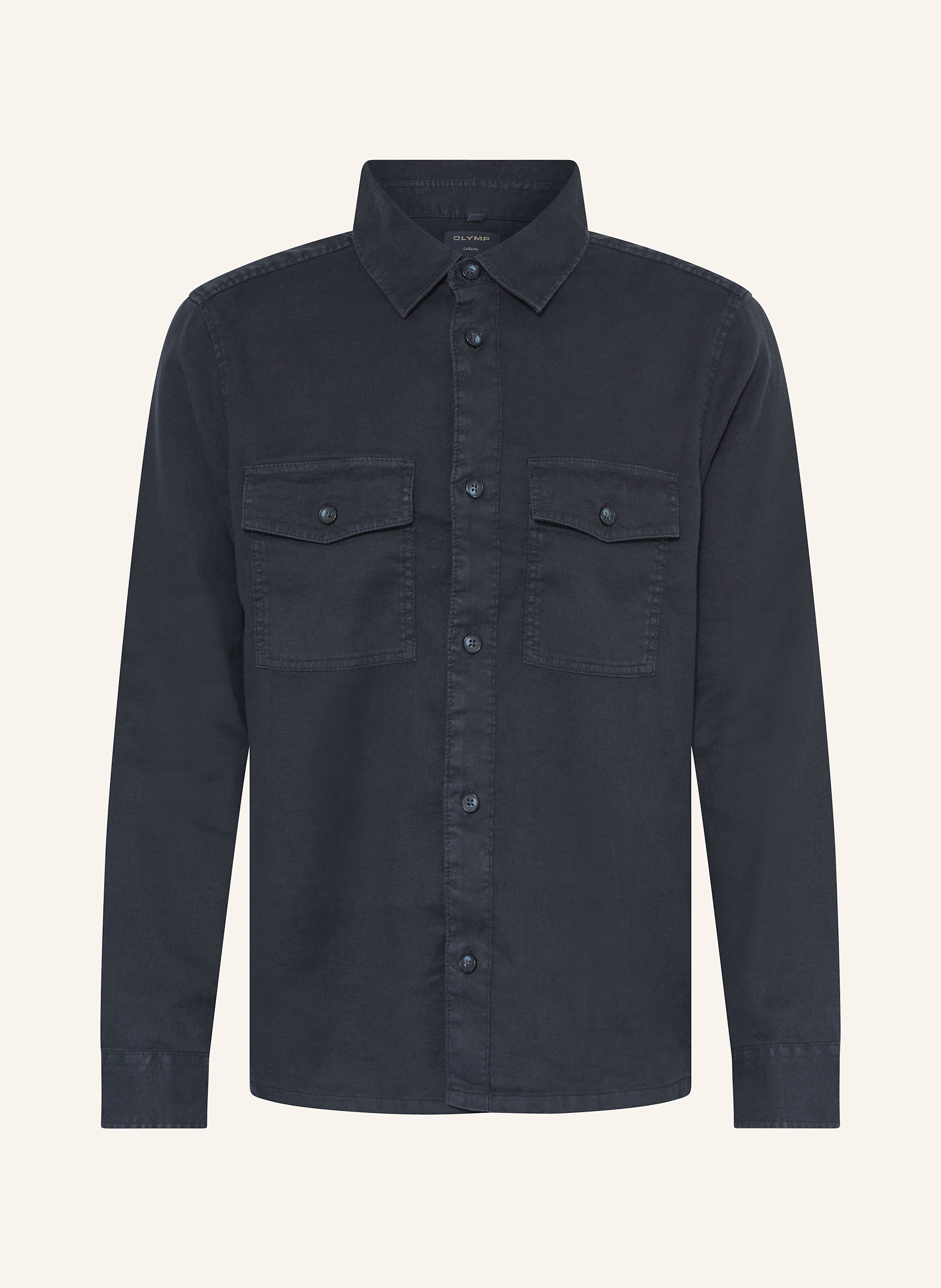 OLYMP Overshirt Casual regular fit mit Leinen