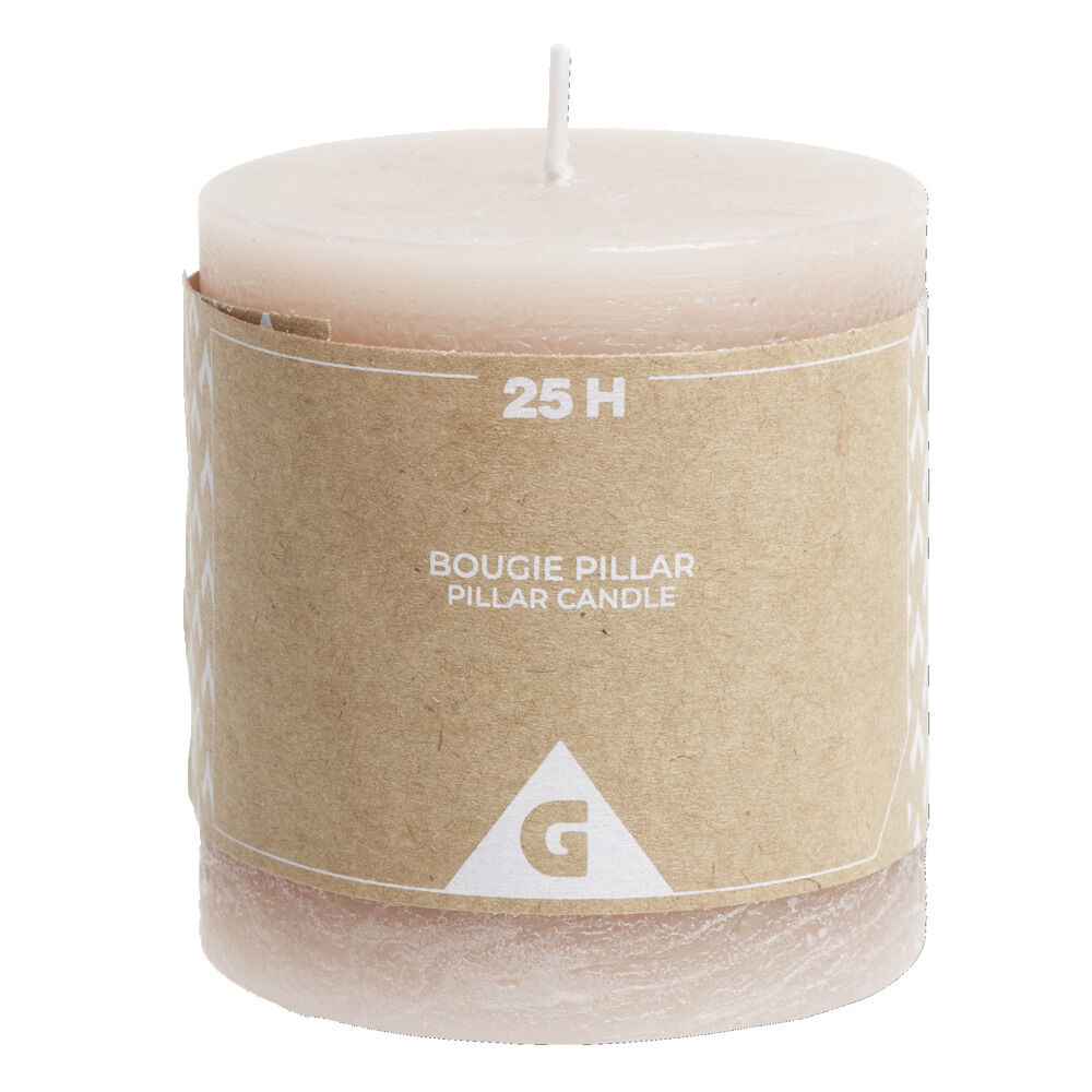 Bougie pillar marron 25H