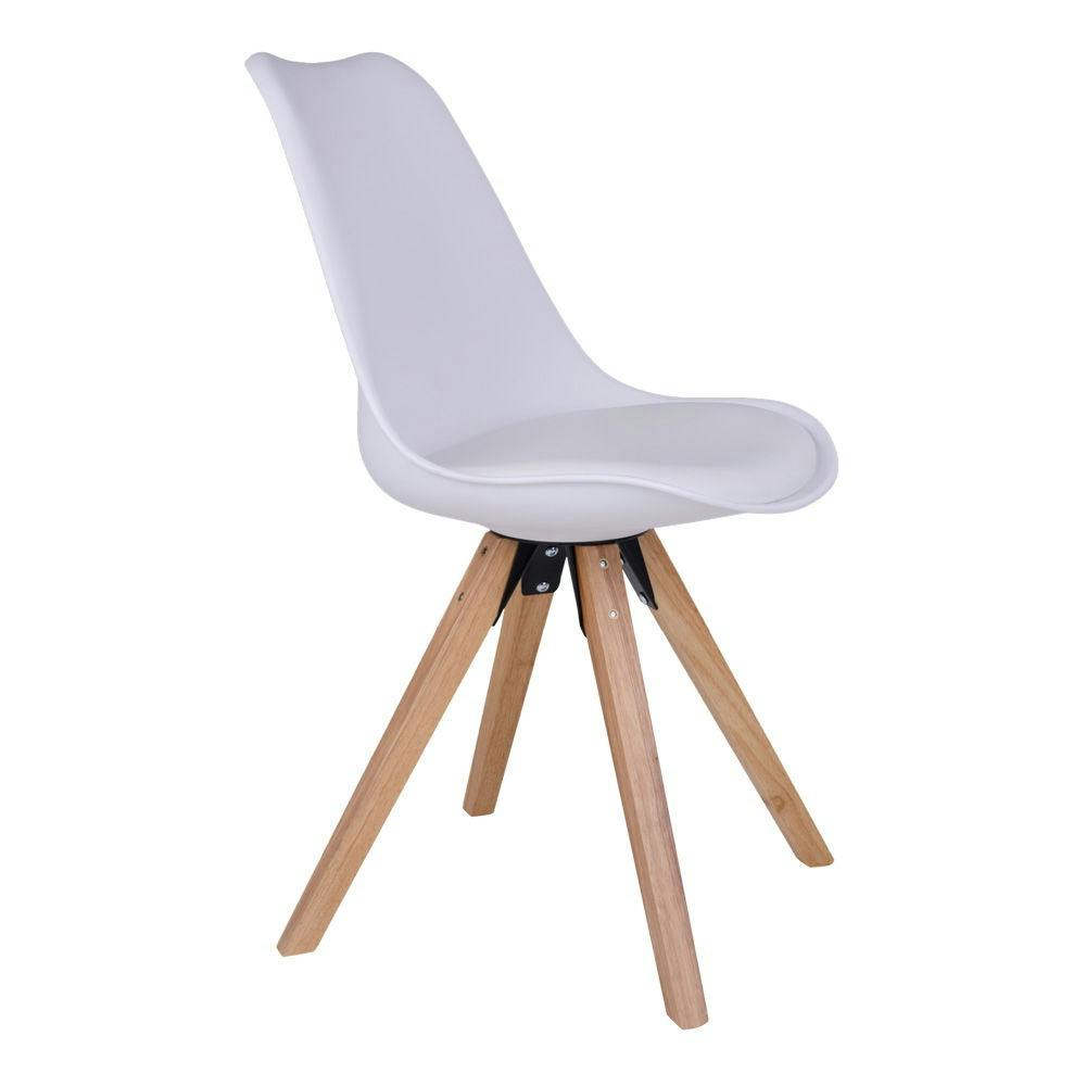 Chaise blanche scandinave pieds bois (lot de 2) LOTA