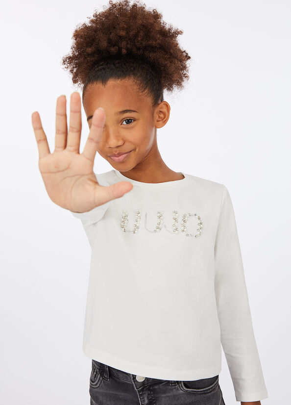 T-shirt con ricami gioiello