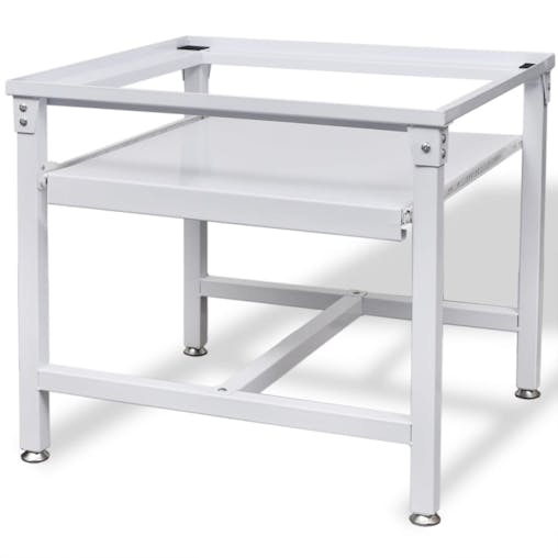 NNEVL Washing Machine Pedestal with Pull-Out Shelf White