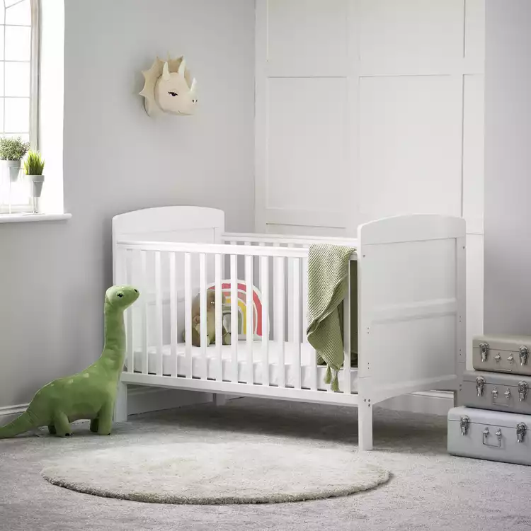 Obaby Grace Cot Bed with Mattress - White