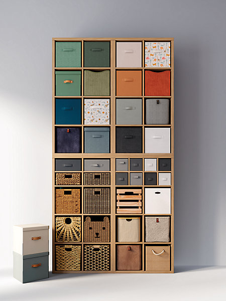 Boîte de rangement carrée en fibre naturelle Mixxit